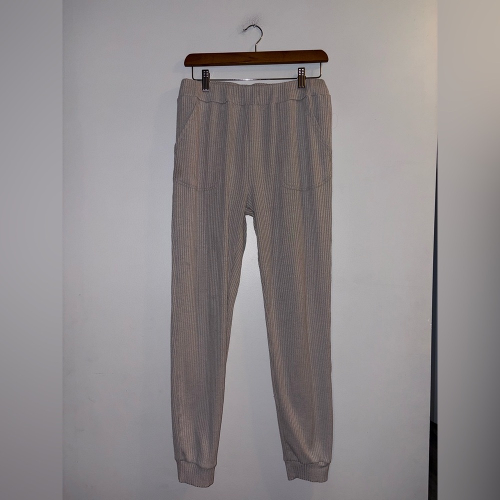 Allfenix | Beige Ribbed Sweatpants
